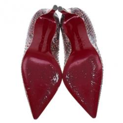 مملوكة مسبقًا Christian Louboutin Metallic Python Pesce Pigalle Pumps Size 38