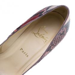 مملوكة مسبقًا Christian Louboutin Metallic Python Pesce Pigalle Pumps Size 38