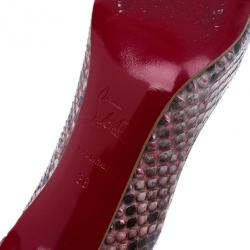 مملوكة مسبقًا Christian Louboutin Metallic Python Pesce Pigalle Pumps Size 38
