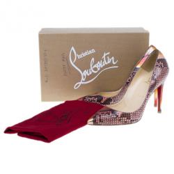 مملوكة مسبقًا Christian Louboutin Metallic Python Pesce Pigalle Pumps Size 38