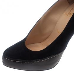 مملوكة مسبقًا Christian Louboutin Black Suede and Leather Defil Pumps Size 39.5