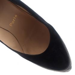 مملوكة مسبقًا Christian Louboutin Black Suede and Leather Defil Pumps Size 39.5