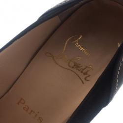 مملوكة مسبقًا Christian Louboutin Black Suede and Leather Defil Pumps Size 39.5
