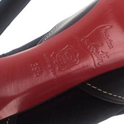 مملوكة مسبقًا Christian Louboutin Black Suede and Leather Defil Pumps Size 39.5
