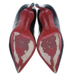 Pre Owned Christian Louboutin Black Patent Pigalle Pumps Size 36.5