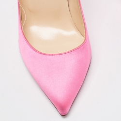 Christian Louboutin Pink Satin Pigalle Follies Pumps Size 38