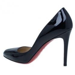 مملوكة مسبقًا حذاء كريستيان لوبوتان فيفي جلد لامع أسود مقاس 38.5