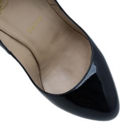 مملوكة مسبقًا حذاء كريستيان لوبوتان فيفي جلد لامع أسود مقاس 38.5