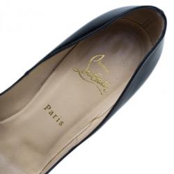 مملوكة مسبقًا حذاء كريستيان لوبوتان فيفي جلد لامع أسود مقاس 38.5