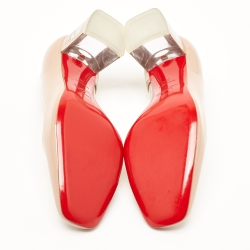مملوكة مسبقًا Christian Louboutin Beige Patent Leather and PVC Provisore Pumps Size 36