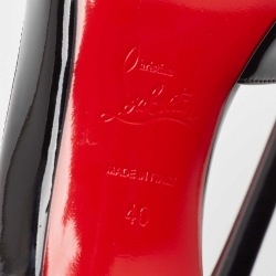 Pre Owned Christian Louboutin Black Patent Leather Iriza Pumps Size 40