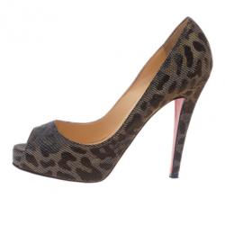 Pre Owned Christian Louboutin Metallic Lame Very Prive Pumps Size 36.5