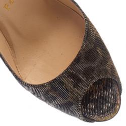 Pre Owned Christian Louboutin Metallic Lame Very Prive Pumps Size 36.5