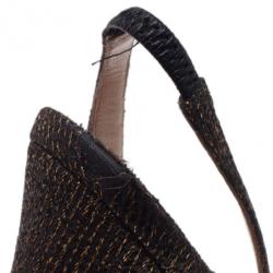 مملوكة مسبقًا صندل كريستيان لوبوتان جيني سلينجباك مقدمة مرتفعة جليتر أسود مقاس 37.5