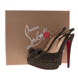 مملوكة مسبقًا صندل كريستيان لوبوتان جيني سلينجباك مقدمة مرتفعة جليتر أس ود مقاس 37.5