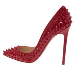 Christian Louboutin Red Patent Pigalle Spikes Pumps Size 38.5