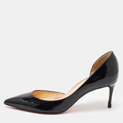 Pre Owned Christian Louboutin Black Patent Patent Iriza Pumps Size 36.5