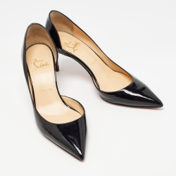 Pre Owned Christian Louboutin Black Patent Patent Iriza Pumps Size 36.5