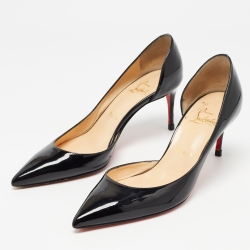 Pre Owned Christian Louboutin Black Patent Patent Iriza Pumps Size 36.5