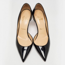 Pre Owned Christian Louboutin Black Patent Patent Iriza Pumps Size 36.5