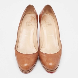 Christian Louboutin Brown Leather New Simple Pumps Size 39