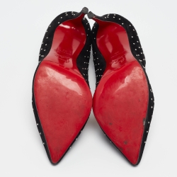 مملوكة مسبقًا Christian Louboutin Black Studded Suede Hot Chick Pumps Size 36