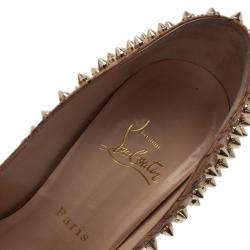 Pre Owned Christian Louboutin Cork Lady Peep Toe Spike Pumps Size 38