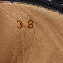 Pre Owned Christian Louboutin Black Brogue Patent Leather Charletta Lace Up Oxfords Size 38