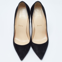 Pre Owned Christian Louboutin Black Suede So Kate Pumps Size 39.5