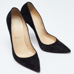 Pre Owned Christian Louboutin Black Suede So Kate Pumps Size 39.5