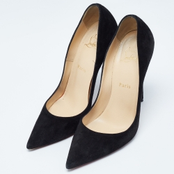 Pre Owned Christian Louboutin Black Suede So Kate Pumps Size 39.5