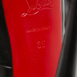 Christian Louboutin Black Leather Alta Bouton Booties Size 35