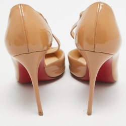 مملوكة مسبقًا Christian Louboutin Beige Patent  Jumping Pumps Size 35.5