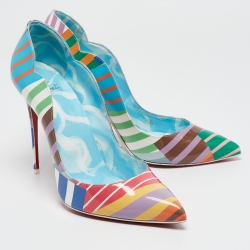 Pre Owned Christian Louboutin Multicolor Printed Patent Leather Hot Chick Pumps Size 42