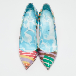 Pre Owned Christian Louboutin Multicolor Printed Patent Leather Hot Chick Pumps Size 42