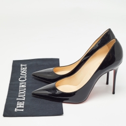 Pre Owned Christian Louboutin Black Patent Leather So Kate Pointed Toe Pumps Size 40.5