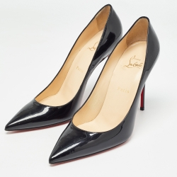 Pre Owned Christian Louboutin Black Patent Leather So Kate Pointed Toe Pumps Size 40.5