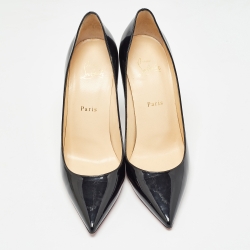 Pre Owned Christian Louboutin Black Patent Leather So Kate Pointed Toe Pumps Size 40.5
