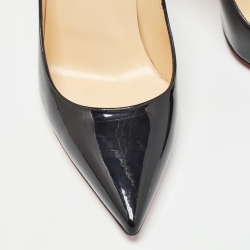 Pre Owned Christian Louboutin Black Patent Leather So Kate Pointed Toe Pumps Size 40.5