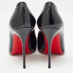 Pre Owned Christian Louboutin Black Patent Leather So Kate Pointed Toe Pumps Size 40.5