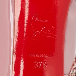 Pre Owned Christian Louboutin Pink Patent Leather New Very Prive Glitter Pumps Size 37.5 