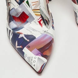 Pre Owned Christian Louboutin Multicolor Printed Leather Hot Chick Pumps Size 37