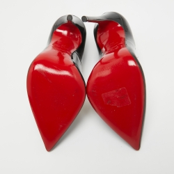 Pre Owned Christian Louboutin Black Patent Hot Chick Pumps Size 35