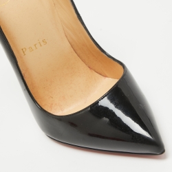Pre Owned Christian Louboutin Black Patent Hot Chick Pumps Size 35