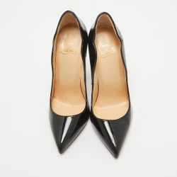 Pre Owned Christian Louboutin Black Patent Hot Chick Pumps Size 35