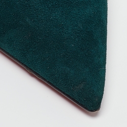 Pre Owned Christian Louboutin Dark Green Suede Kate Pumps Size 38