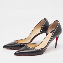 Pre Owned Christian Louboutin Black Leather Irishell Pumps Size 39