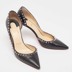 Pre Owned Christian Louboutin Black Leather Irishell Pumps Size 39