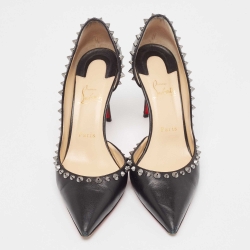 Pre Owned Christian Louboutin Black Leather Irishell Pumps Size 39