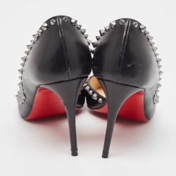 Pre Owned Christian Louboutin Black Leather Irishell Pumps Size 39